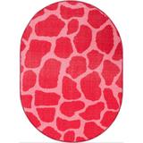 Pink Area Rug - Latitude Run® Animal Print Machine Made Tufted Nylon Area Rug in/White Nylon in Pink, Size 60.0 W x 0.3 D in | Wayfair