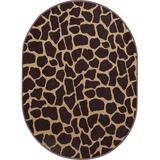 Yellow Area Rug - Everly Quinn Vossi Animal Print Machine Made Tufted Nylon Area Rug in Black/Nylon in Yellow, Size 60.0 W x 0.3 D in | Wayfair