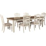 Realyn White Extendable Rectangular Dining Room Set