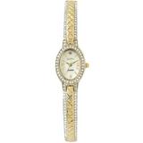 Elgin Adult Woman s Analog Watch in Two-Tone Gold with Oval Dial - EG9857