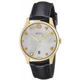 Gucci Accessories | Gucci Timeless Mother Of Pearl Dial Leather Strap Women's Watch Ya1264044 | Color: Black/Tan | Size: Os