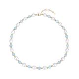 V3 Jewelry Women's Necklaces Blue, - Aquamarine & Freshwater Pearl Beaded Necklace