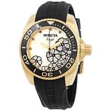 Invicta Angel Champagne Dial Black Silicone Ladies Watch 23488
