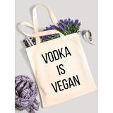 Funny Tote Bag - Vodka Is Vegan 100% Cotton Canvas Gift Reusable Shopping Love Vodka, Vegan, Veganuary