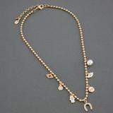 Lucky Brand Lucky Charm Collar Necklace - Women's Ladies Accessories Jewelry Necklace Pendants in Gold