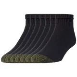 Extended Size GOLDTOE 6-pack + 2 Bonus Cushioned Quarter Socks, Men's, Size: 13-15, Black