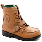 Polo By Ralph Lauren Shoes | Polo Rl | Genuine Leather Tan Ranger Hi 2 Boots Big Boys Size 1y Or 3y | Color: Black/Tan | Size: Various