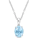 Belk & Co 2.5 Ct. T.g.w. Sky Blue Topaz Solitaire Pendant With Chain In Sterling Silver, White