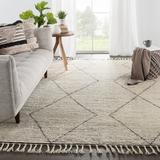 White Area Rug - Jaipur Living Alpine Geometric Hand-Knotted Wool Jet Black/Charcoal Gray/Lily White Area Rug Wool, Size 60.0 W x 0.62 D in | Wayfair