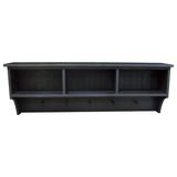 Sawdust City Storage Shelf w/ Cubbies & Pegs Wood in Black, Size 17.0 H x 50.0 W x 10.75 D in | Wayfair 11-black