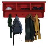 Sawdust City Storage Shelf w/ Cubbies & Pegs Wood in Red, Size 17.0 H x 50.0 W x 10.75 D in | Wayfair 11-red_old