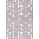 Blue/Gray/Pink Area Rug - Foundry Select Givonni Floral Hand Braided Wool Area Rug in Gray/Pink/Blue Wool in Blue/Gray/Pink | Wayfair