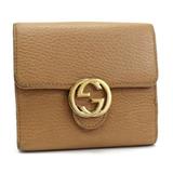 Gucci Accessories | Gucci Interlocking G W Wallet Beige Leather 615525 Gucci Ladies Coin Purse Av... | Color: Tan | Size: Os