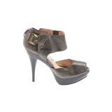 MICHAEL Michael Kors Heels: Pumps Platform Cocktail Party Green Shoes - Women's Size 7 - Peep Toe