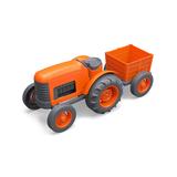 Green Toys Toy Cars and Trucks - Orange Tractor & Trailer