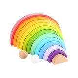 hauck Early Development Toys Mutlicolor - 12-Piece Wooden Rainbow Block Set