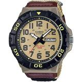 Casio Men s Large Dial Analog Sport Watch with Khaki Nylon Strap