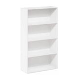 Furinno 23.6 in. White Wood 4-Shelf Standard Bookcase with Storage