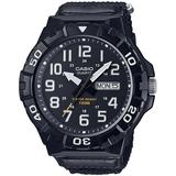 Casio Mrw210hb-1bv, Oversized Dial, Black Nylon Band, Day/date, 100