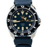 Seiko 5 Sports Automatic 'Blue Monster' Silicone Strap Mens Watch SRP605K2
