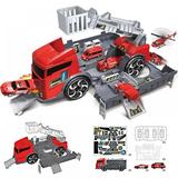 Transport Car Die-cast Construction Truck Vehicle Car Toy Set Play Vehicles in Carrier Truck Vehicles Toys Gifts for Age 6 + Years Old Kids Boys and Girls