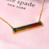 Kate Spade Jewelry | Kate Spade Geo Necklace Pink & Green Geo Gems Crystal Pendant Necklace 17 | Color: Gold/Pink | Size: 17 Chain