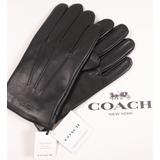 $148 Coach Size L Men's Black Sheep Leather 100% Wool Lined Tech Glove