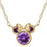Disney Jewelry | Add A Touch Of Disney To Your Outfit With Minnie Mouse Necklace | Color: Gold/Purple | Size: Os
