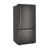 LG 33" Bottom Freezer Refrigerator 25.5 cu. ft. Refrigerator, Stainless Steel in Black, Size 68.62 H x 33.0 W x 34.87 D in | Wayfair LRDCS2603D