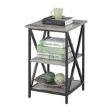 Gracie Oaks Najarana Steel Nightstand Wood/Metal in Gray/Black, Size 24.25 H x 15.75 W x 15.75 D in | Wayfair 5A78B08EB8194680B7AC5303DA9D2158