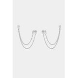 Ettika Two Hole Piercing Chain Dangle 18k Plated Earrings in Gold One Lord & Taylor