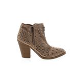 Esprit Ankle Boots: Tan Print Shoes - Women's Size 9 - Almond Toe