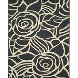Gray/White Area Rug - Red Barrel Studio® Floral Machine Made Braided Polypropelene Area Rug in Cinder Gray/Ivory Polypropylene in Gray/White Wayfair