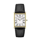 Seiko Men's 28 Millimeter Quartz Gold Tone Leather Band Watch