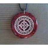 Ruby Red Witch's Knot Protection Amulet, Pendant, Spiritual, Celtic Knot, Wiccan Jewelry, Gift For Witch, Witchcraft, Unisex Jewelry