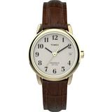 Timex Women s Easy Reader Date Brown/Gold 25mm Casual Watch Leather Strap