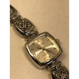 Ladies Watch, Luis Cardini Wrist Silver Metal Band, Square Face, Working Vintage Analog, Gift For Her, Mother, Daughter