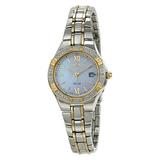 Seiko Women s Solar Mother Of Pearl Dial Two-tone Stainless Steel Watch SUT068