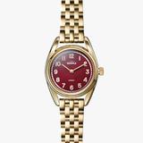 Shinola Women's Watch | Wine Red Dial + Gold Bracelet Strap | The Derby 30mm