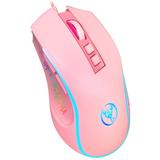 TSV Gaming Mouse Wired RGB Backlit Computer PC Gaming Mice Ergonomic Mouse with 7 Buttons 4 Adjustable DPI up to 3200 USB Optical Mice for Windows 7/8/10/XP Vista Linux Mac OS Pink/Black