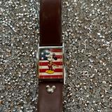 Disney Accessories | Disney Patriotic Mickey Mouse Watch Brown Strap. Japanese Movementstainless Ste | Color: Brown | Size: Os