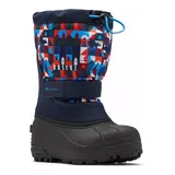 Columbia Powderbug Plus II Print Boys' Waterproof Snow Boots, Boy's, Size: 4, Blue