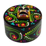 Skull in Black,'Papier Mache Skull Jewelry Box Made with Recycled Cardboard'
