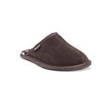 Men's Muk Luks Dave Printed Berber Suede Scuff Slipper, Chocolate Brown 12 M Medium