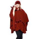 Blair Women's Faux Fur Fleece Wrap,Glove & Hat Set - Red