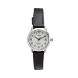 Timex Women's Easy Reader Leather Watch - T2H3319J, Size: Small, Black