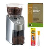 Capresso 565.05 Infinity Stainless Steel Conical Burr Grinder with Brush and Cleaning Tablets in Silver