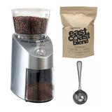 Capresso 565.05 Infinity Conical Burr Grinder with East Coast Blend and Coffee Measure in Gray