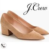 J. Crew Shoes | J Crew Laney Ashen Brown Suede Block Heel Pointed Toe Shoes | Color: Tan | Size: 7.5