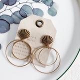 Anthropologie Jewelry | Last Oneanthropologie Shell Hoop Earrings | Color: Gold | Size: Os